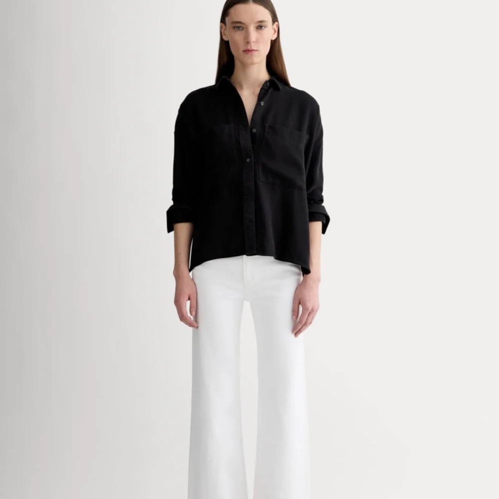 Everlane - TENCEL Boxy Shirt - Black - Picture 3 of 7